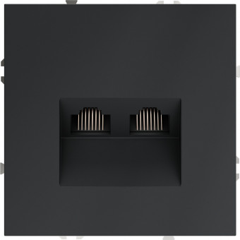 Розетка двойная Ethernet RJ-45 (графит) Voltum S70 VLS060207
